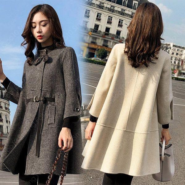 ケープコート 厚手 秋冬 暖い アウター ポンチョ 女性 マントコート チェスター ミディアム丈 冬 おしゃれ ポンチョコート ケープ風 シンプル ロング 大きいサ-80