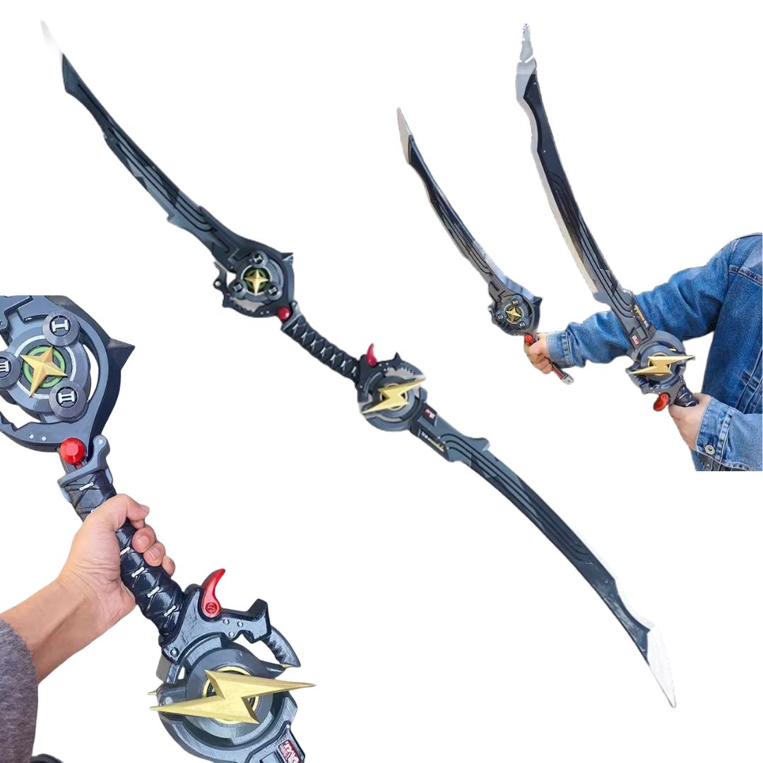 Monenjoy ゼンレスゾーンゼロ　防衛軍 シルバー小隊 0号・アンビー PU＋樹脂製　銀星　武器レプリカ　約151cm　大刀＋短刀組み合わせ　コスプレ道具　オーダーメイド　舞台道具