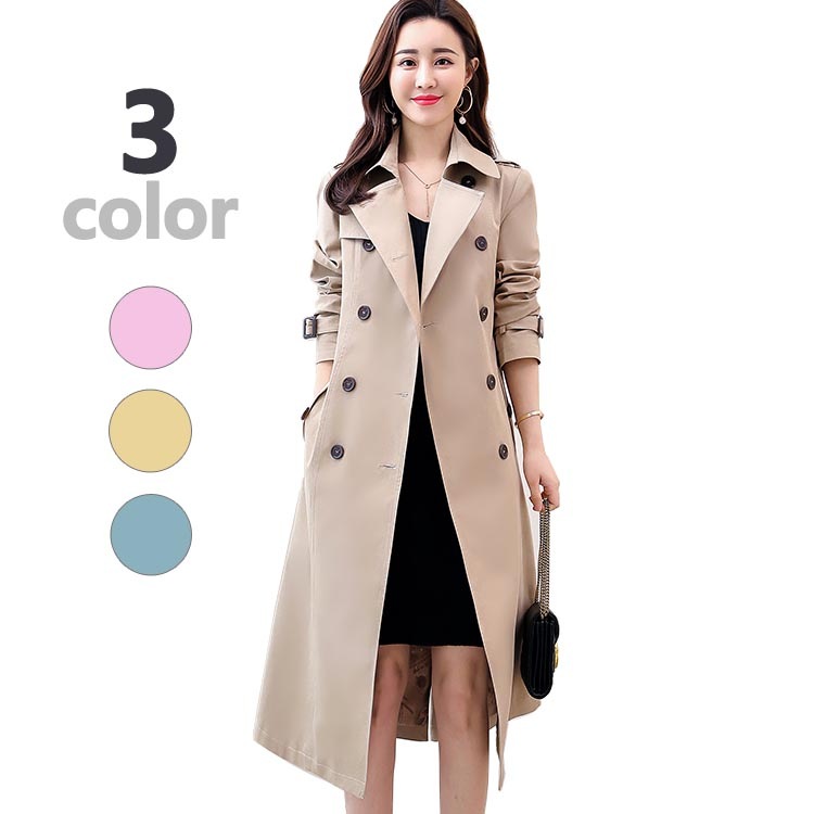 トレンチコート スプリングコー トロングコート レディース アウター 春 薄手 上着 Aライン ウ