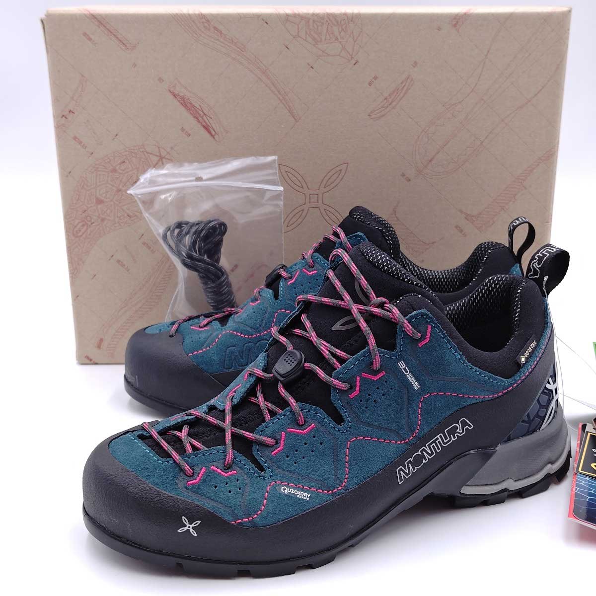 【中古・未使用品】モンチュラ YARU GORE-TEX ヤル 登山靴 トレッキングシューズ サイズUK5 (23.5cm) ブルーグリーン S3GA00W レディース MONTURA アプローチ ロ