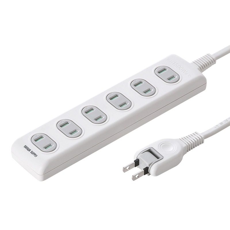 （まとめ買い）火災予防安全タップ 2P 6個口 2m ホワイト TAP-TSH62N [x3]