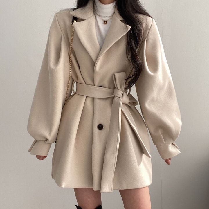 【即納】結婚 レディース トレンチ スプリングコート トミリタリー ジャケット Aライン テロンチ トレンチコート ノーカラー ノーカラーコート コート メルトンコートロングコートアウタートレンチコー