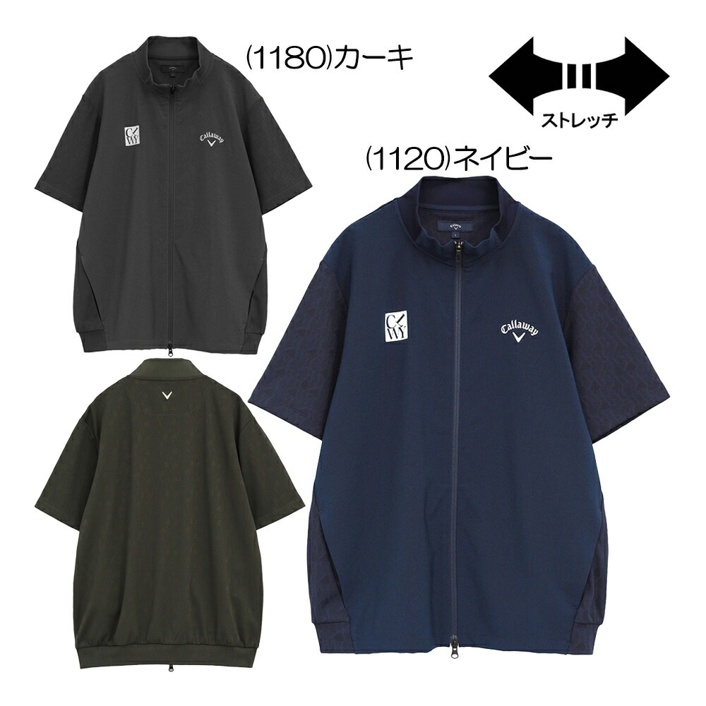 8WAYストレッチ半袖フルジップスウェット C25217100 メンズウェア 25 秋冬モデル