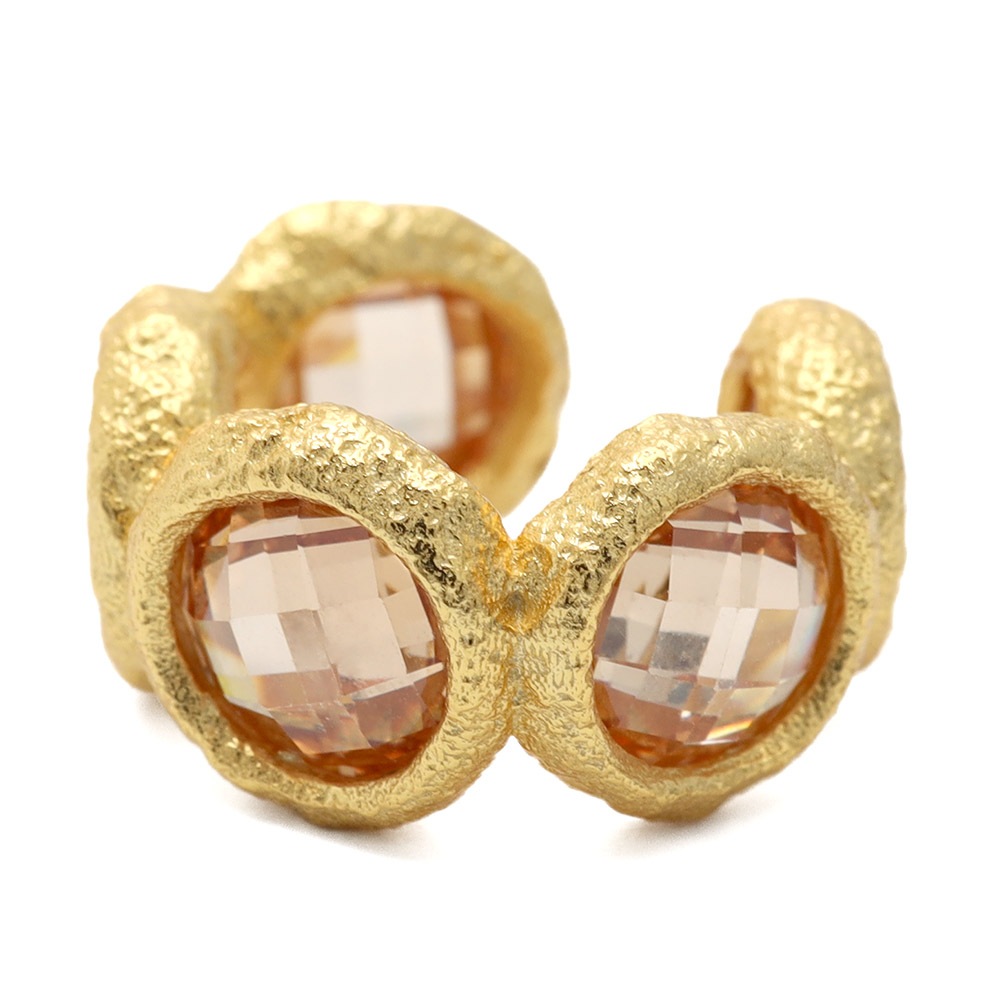 925 イヤーカフ CZ 大粒 槌目 [cec076]