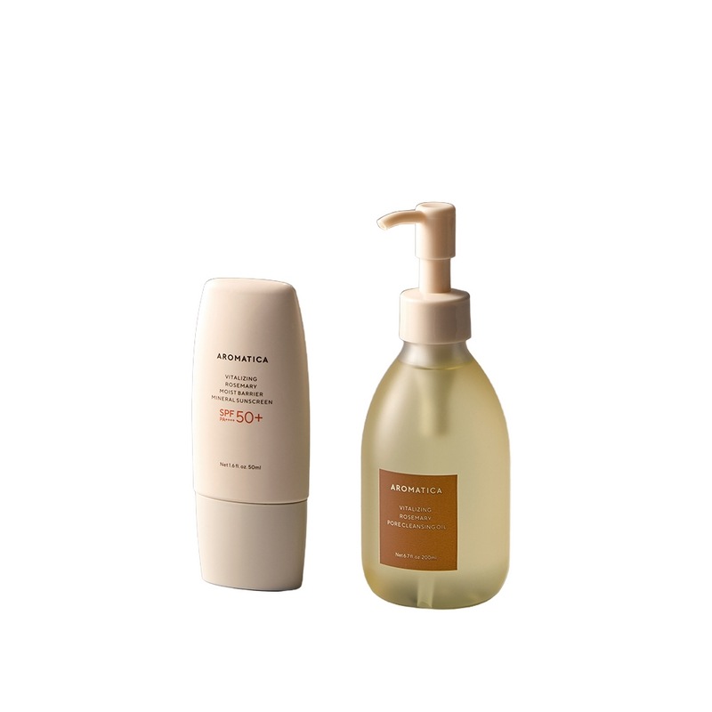 [ラウンジONLY]アロマティカバイタライジングローズマリークレンジングオイル＆サンクリーム2種セット