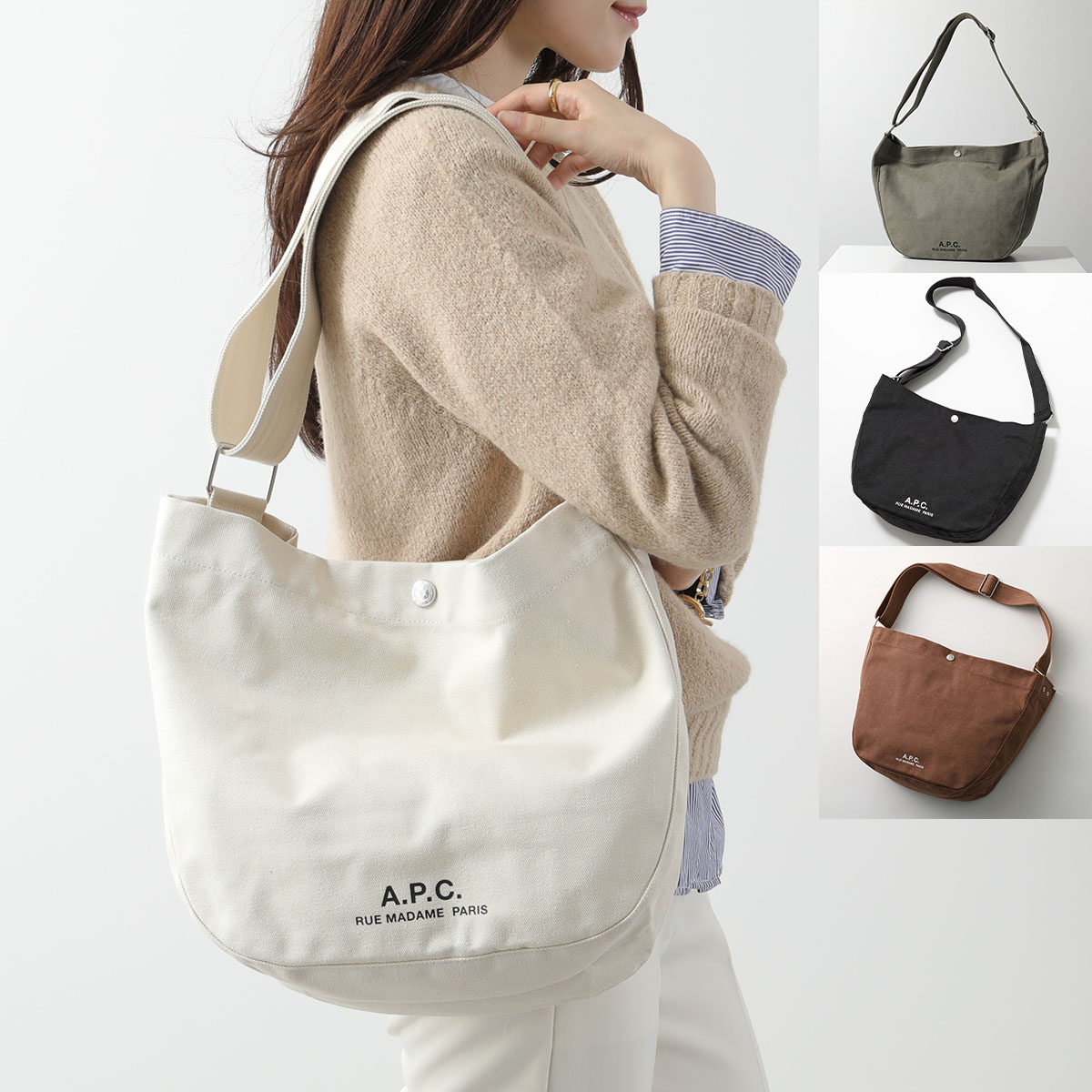 APC A.P.C. アーペーセー ショルダーバッグ Besace Journal PSAJZ M61939 レディース トートバッグ ロゴ キャンバス 鞄 カラー4色