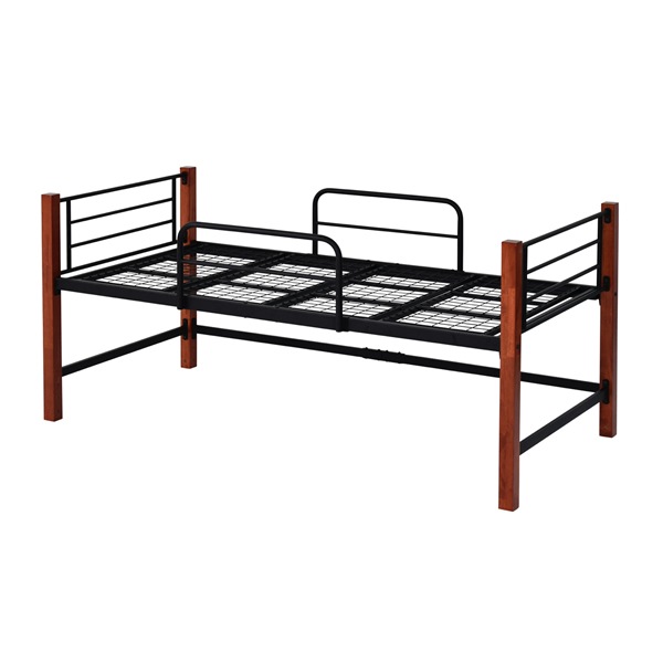 パイプベッド シングル ハイタイプ ベッド下収納 IRI-1041-BKBR ブラック×ブラウン