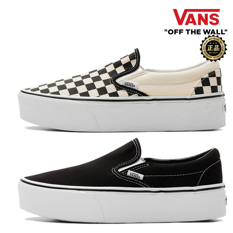 VN0A7Q5RBMX1 VN0A7Q5RTYQ1 Classic Slip-on Stackform 厚底 スリッポン チェッカー 韓国っぽ 春夏 デイリー 普段履き お出かけ コーデ提案 デニム