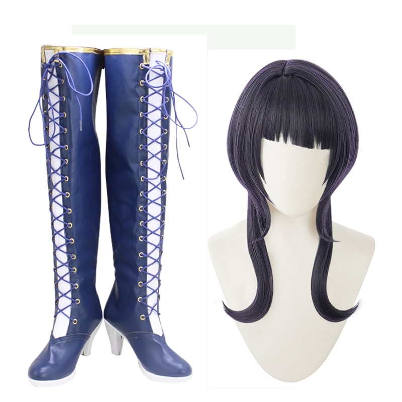 朝香果林 コスプレ靴 ブーツ コスプレ ウィッグ付き 演出服 アニメ 祭り ハロウィン クリスマス 学園祭 文化祭 仮装