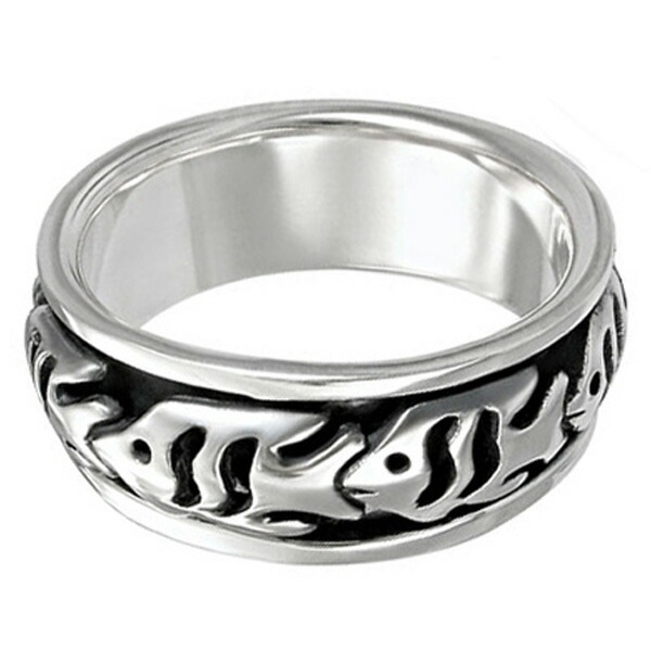 グッピースピンリング 指輪 24号 27号 回転 回る 刻印あり シルバー925 本物の銀 熱帯魚 さかな 男性 女性 プレゼント 親指 人差し指 中指 小指 サプライズ sr00000525-xx