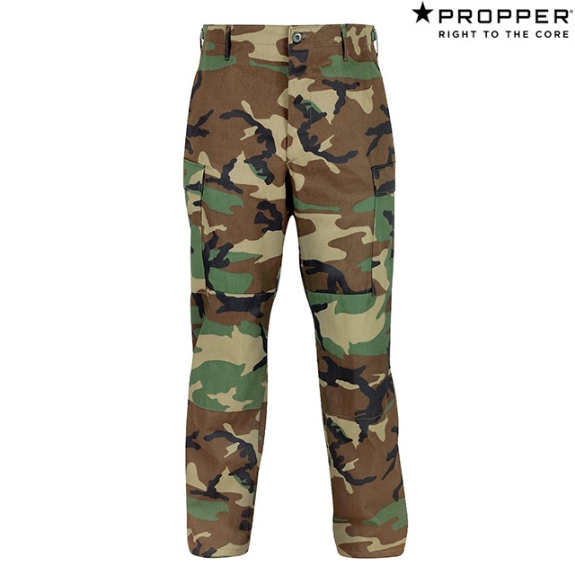Propper BDU Trouser Button Fly - 100% Cotton Ripstop F5201 Woodland Camo Shortプロッパー BDU トラウザー カーゴ アー