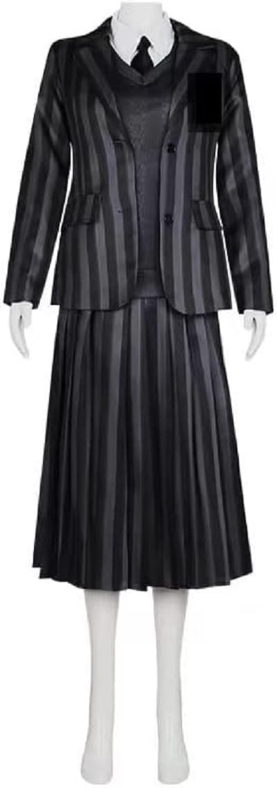 アダムスファミリー ウェンズデーアダムス コスプレ衣装 長袖 ワンピース 制服 変装 漫遊展 仮装 軽い 柔らかい 快適 日常着 演出服