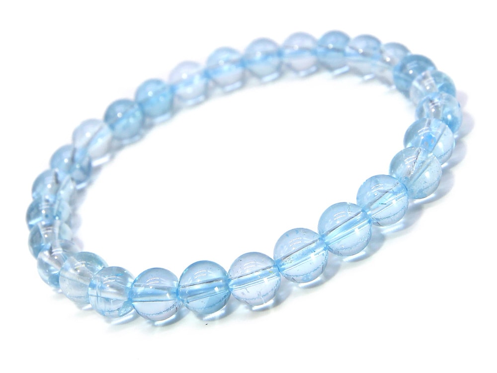 ブルートパーズ 6mm ブレスレット パワーストーン ブレスレット レディース メンズ 天然石 数珠 アクセサリー メンズブレスレット レディースブレスレット パワーストーンブレスレット 天然石ブレス