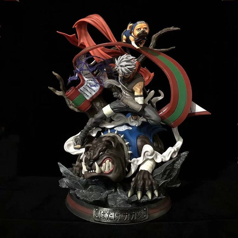 ナルトGK旗木カシ写輪眼通霊忍犬暗部KOLフィギュア超大型モデル