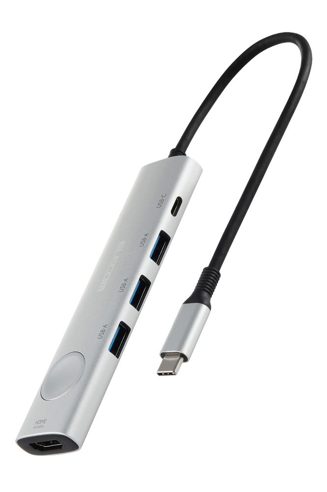 エレコム 画面ONOFFドッキングステーション 6in1(Type-C×2/USB-A×3/HDMI×1)（シルバー） DSTS060BPSV