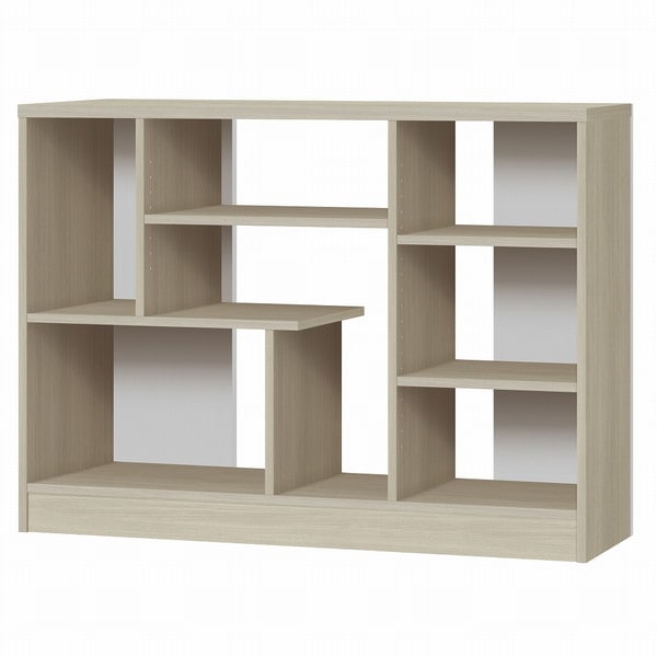 大洋 シェルラ SLR 8512 GO グレーオーク×ホワイトウッド デザインシェルフ (幅118.3cm×奥行31.3cm×高さ85.1cm / ワイドタイプ) メーカー直送