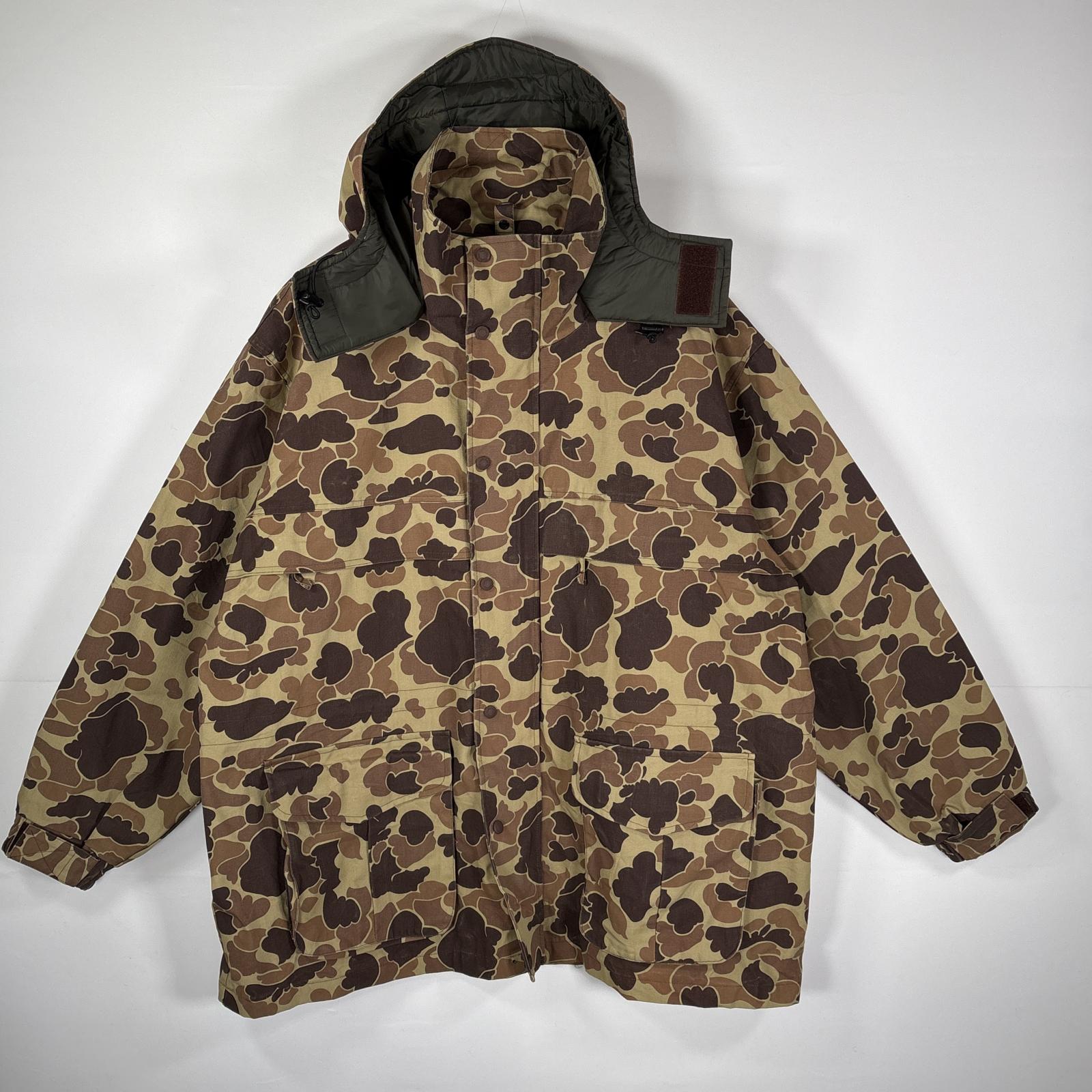 古着 90s/90年代 カべラス ハンティングジャケット ダックハンターカモ ダブルジップ XXL ブラウン系 カモフラージュ（迷彩） メンズ