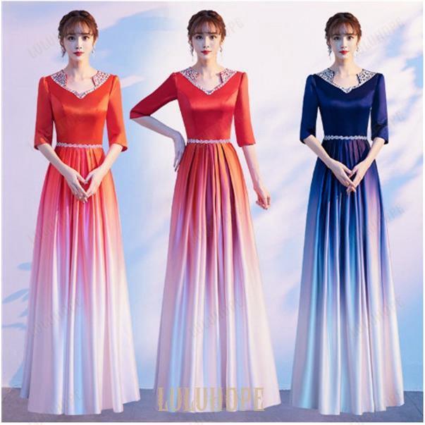 ドレス 大人 ピアノ 発表会 ロングドレス 演奏会 結婚式 母親 ワンピース ブライズメイド パーティードレス 大きいサイズ ステージ用衣装