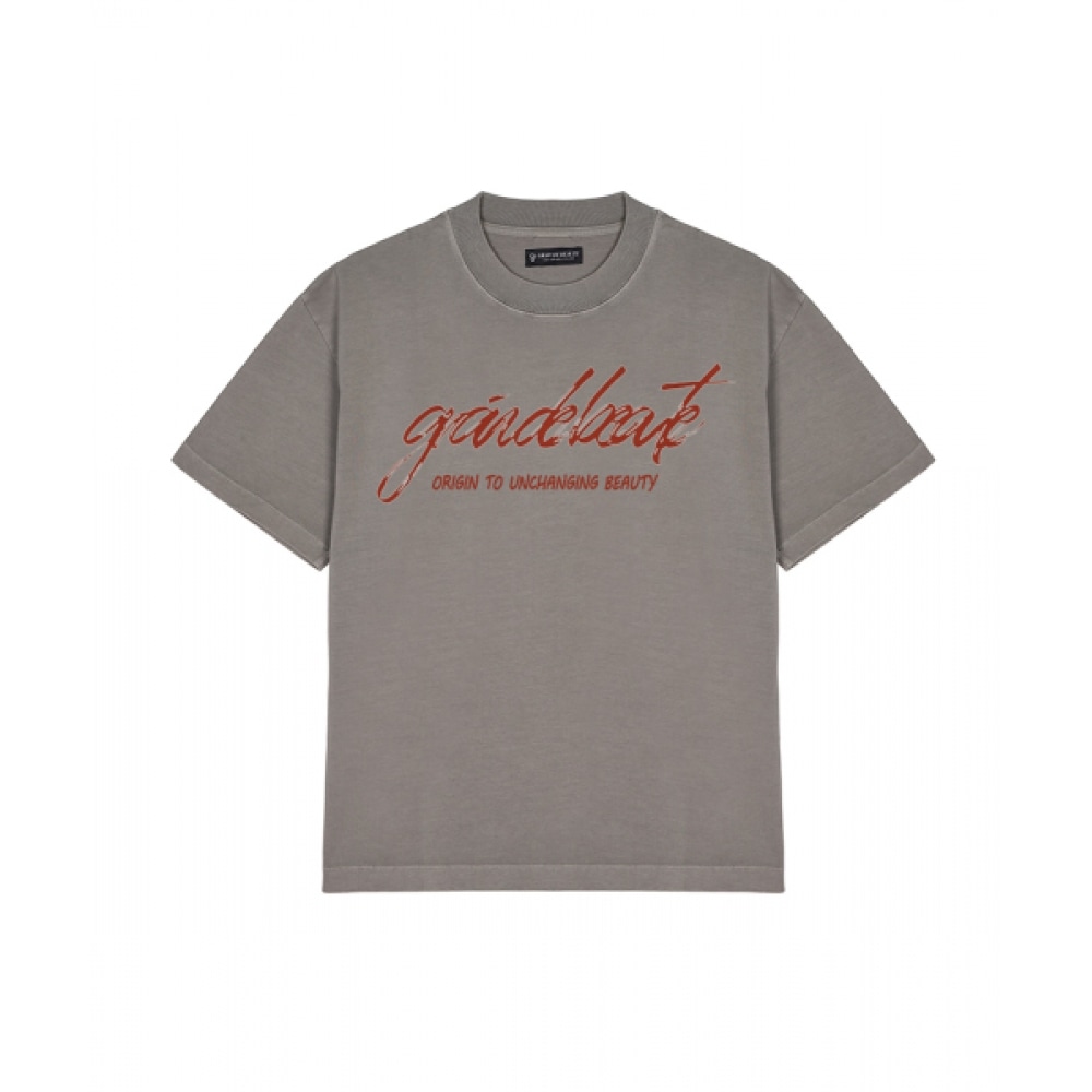 グレインドボーテ起毛ピグメントTシャツ [グレー]