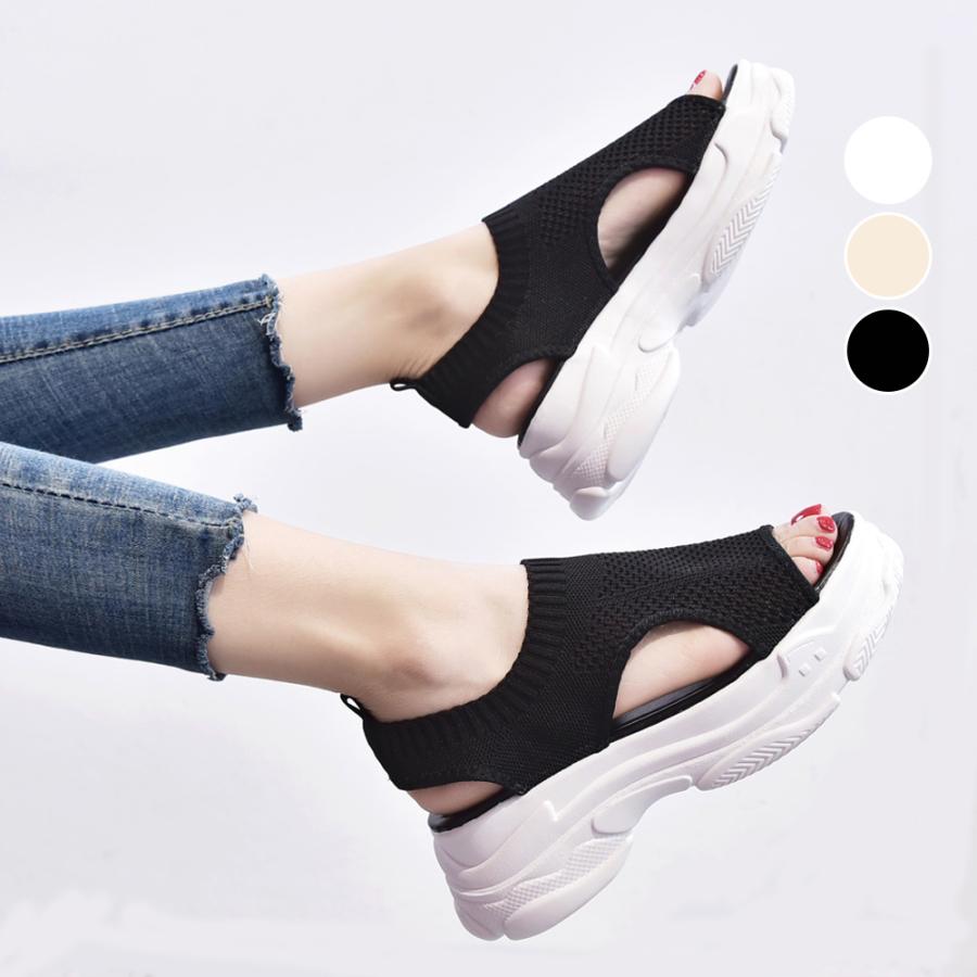 韓国 人気 ウォーキングシューズ スニーカ サンダル レディース 厚底 メッシュ スポーツサンダル 通気性 韓国風 カジュアル 歩きやすい