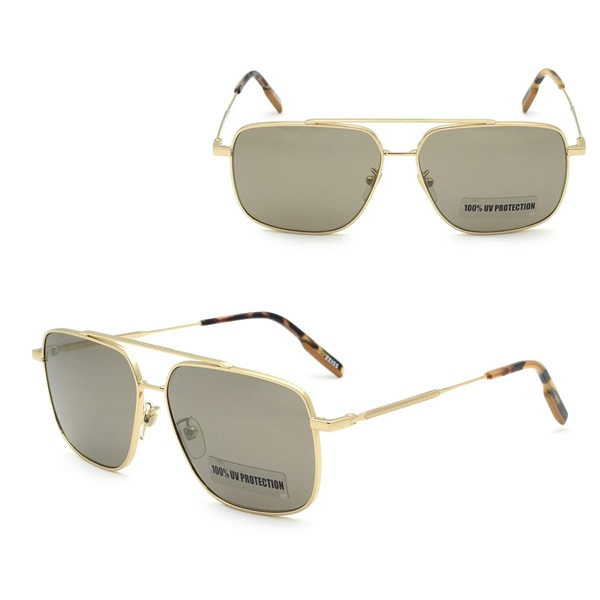 ゼニア サングラス ZEGNA EZ0122-D/S 32L 60 Ermenegildo Zegna ノーズパッド UVカット メンズ ゴールド グレーブラウン 13,884円