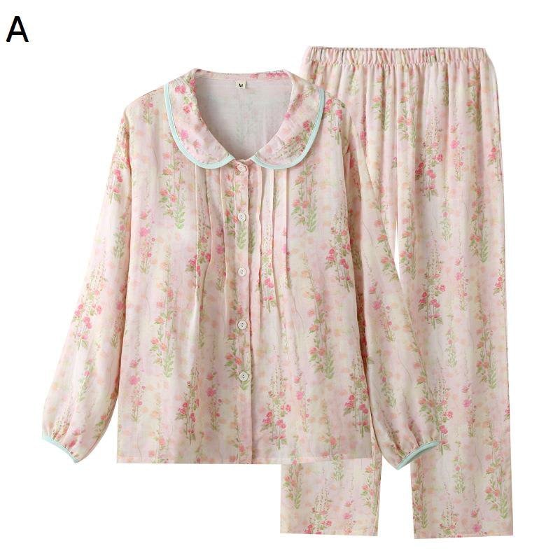 ナイトウェア 寝巻き パジャマ 上下セット レディース 花柄 かわいい ギャザー 寝間着 エレガント パッド付き 秋 冬 暖かい ぱじゃま 女性らしい ルームウェア 便利服 肌に優しい