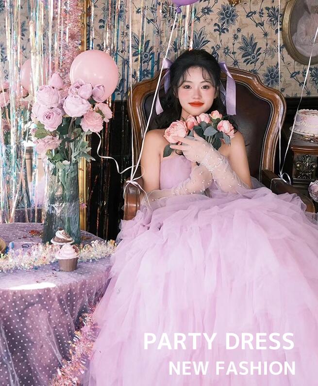 注目商品レディースドレス 花嫁ドレス スウィート プリンセス風 森系 ピンク ロングドレス ウェディングドレス 二次会 披露宴 エレガント 上品 きれいめ 編み上げ 撮影 着痩せ チューブトップ 礼服