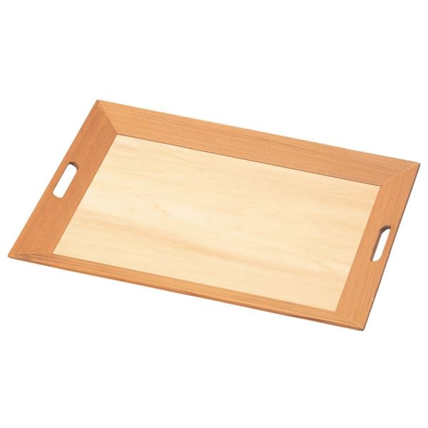 2尺 木製白木脇取盆/トレー (クリアー仕上げ 木) 592×474×30mm 日本製 (和食 レストラン 居酒屋 店舗 お店)