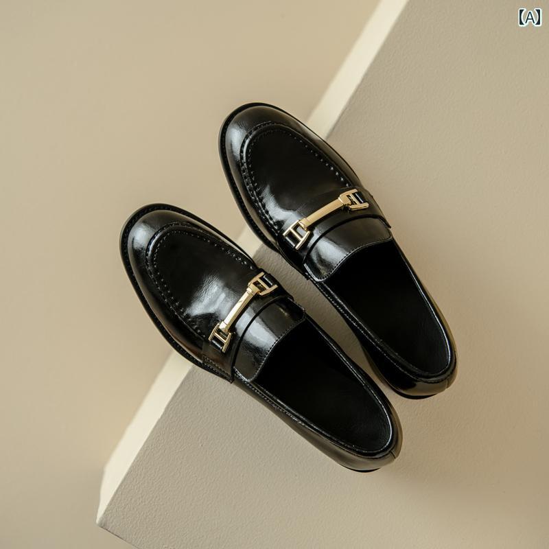 ローファー レディース 通学 通勤 学生 カレッジ 仕事 オフィス 英国 ラウンドトゥ 女性用 ハイヒール 革 スリッポン 小さい 革靴 太い ヒール ベルベット 深い 口 シングル シューズ