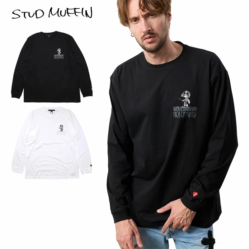 スタッドマフィン ロンT STUD MUFFIN Tシャツ 長袖 メンズ レディース ブランド 大きいサイズ おしゃれ 黒 白 綿100%