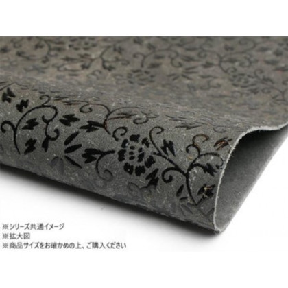 切り革 印伝革 花ツバメ(黒×グレー) 1枚 Pkawa082-05
