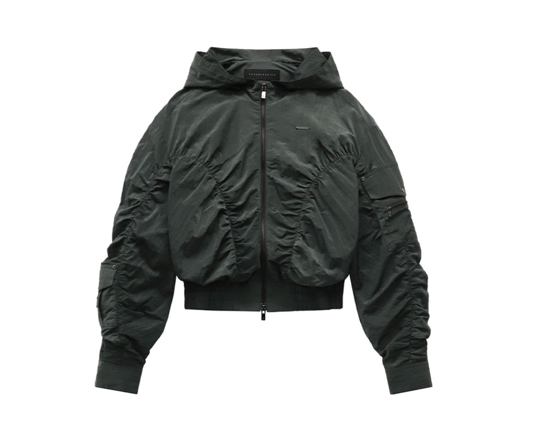 【TREEMINGBIRD】 NYLON CARGO SHIRRING SET-UP ZIP-UP : KHAKI 26,788円