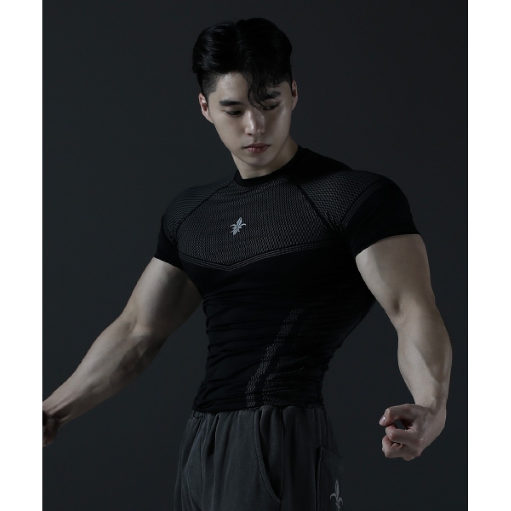 カーミッド メンズ コンプレッション 半袖 ブラック CARMID