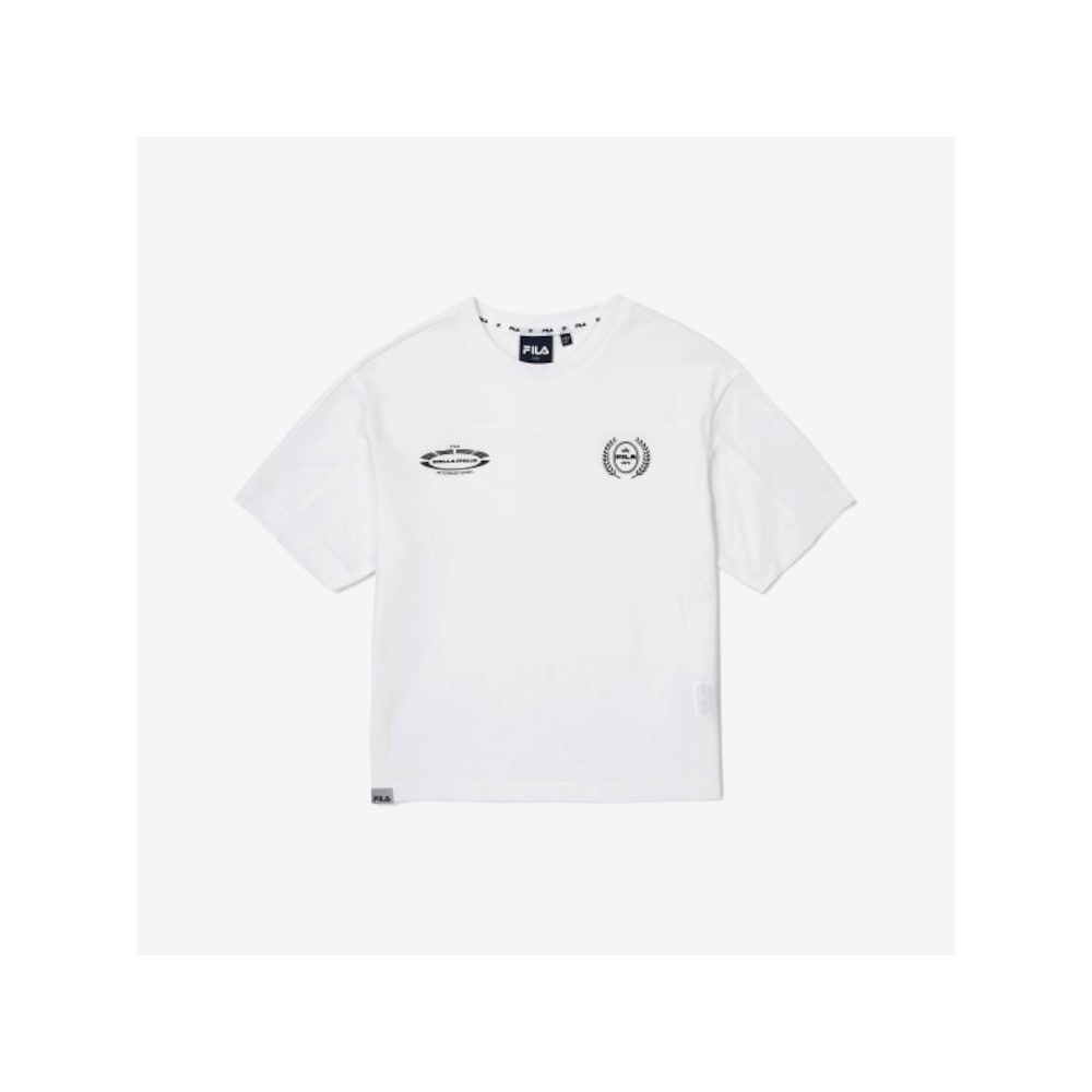 [FILA KIDS] メッシュカラーショートスリーブ T シャツ (FK2RSG2205M_OWH) Q0ZFK2RSG2205MOWH