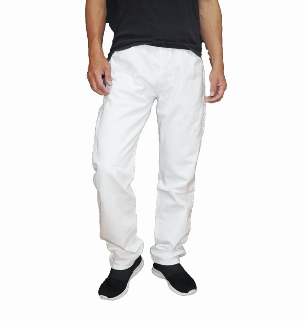 ジーンズ 501 ホワイト ストレート メンズ 白 デニム パンツ ジーパン