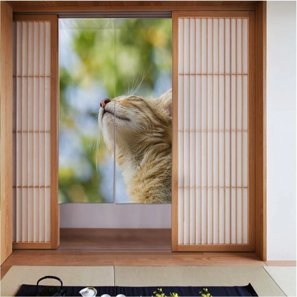 カーテン3456in 猫-美しい-かわいい-家-自然 良いドレープ滑らかでしわになりにくい