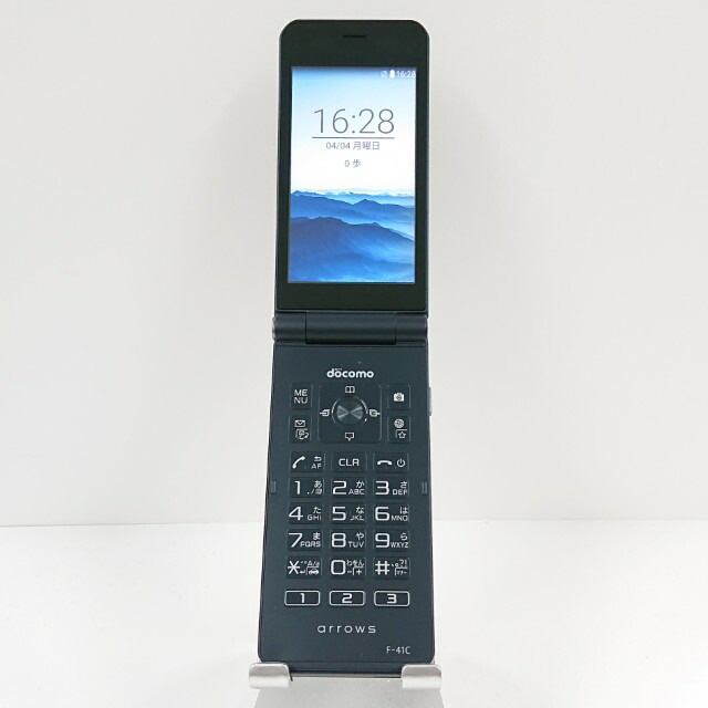 arrows ケータイ ベーシック F-41C ドコモ ネイビー 送料無料 本体 c19655 【中古】