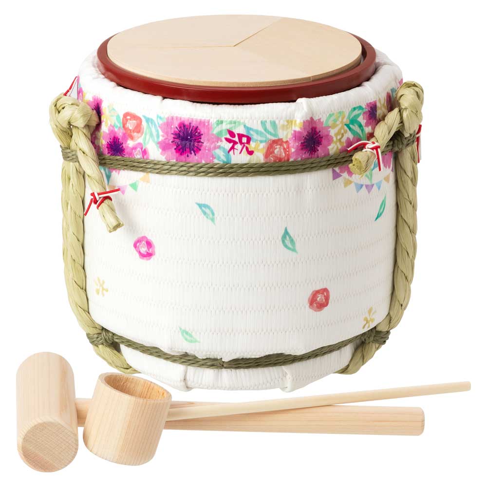 岸本吉二商店　ミニ鏡開きセット　菰樽　寄せ書き YOSEGAKI IWAI　マグネット式の鏡板で何度でも鏡開きが楽しめます　結婚披露宴　各種イベント　プレゼント　ギフト