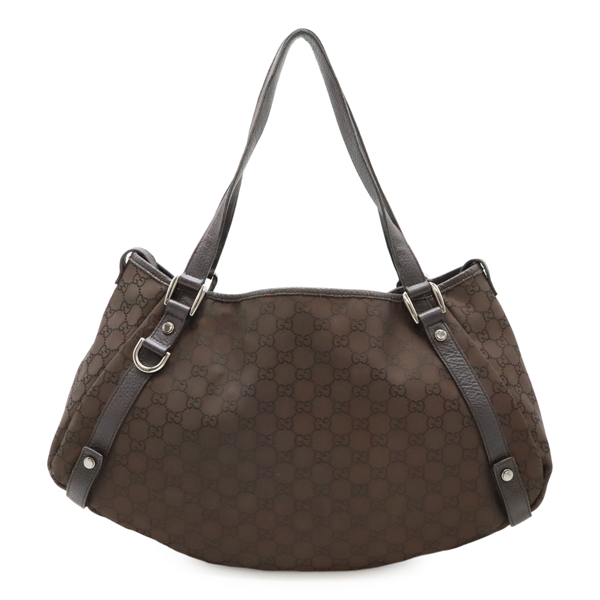 GGナイロン トートバッグ ショルダーバッグ 肩掛け レザー ブラウン 茶 アウトレット品 29357