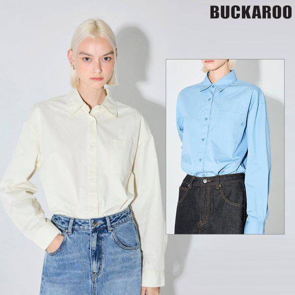 [驪州店] 女性ルーズフィットポケットコットンシャツ(B255SH500P)