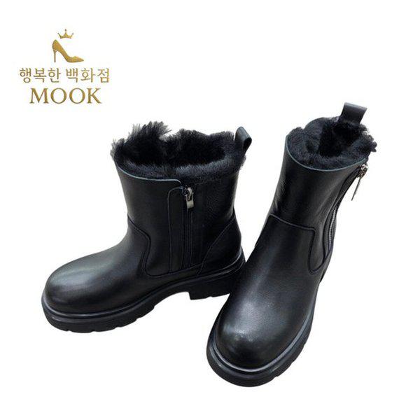 [ハッピーデパート] 女性用牛革カジュアルブーツ ブラック 516HB522669