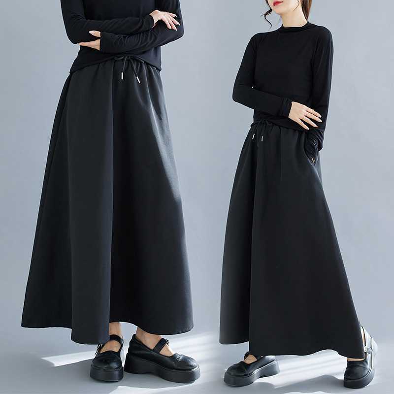 「ファットガール」 2024夏 大きいサイズ スカート ゴム ハイウエスト 体型カバー ゆったり ロングスカート30%までに制限