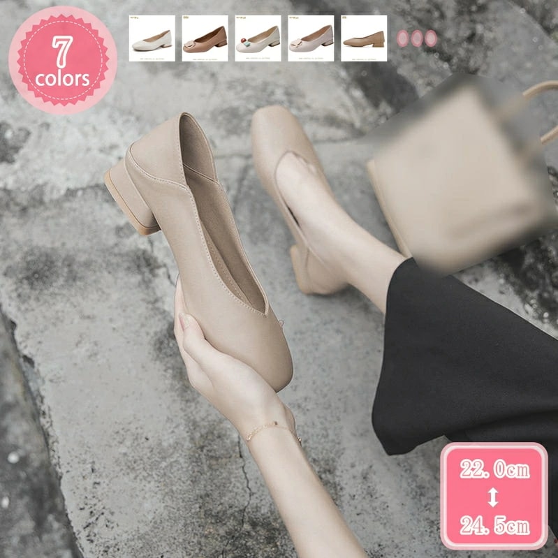 1000円OFFクーポン パンプス レディース 太ヒール ミドルヒール 歩きやすい 走れる レディースシューズ 脱げない 柔らかい 婦人靴 痛くない 歩きやすい かわいい オフィスシューズ きれいめ