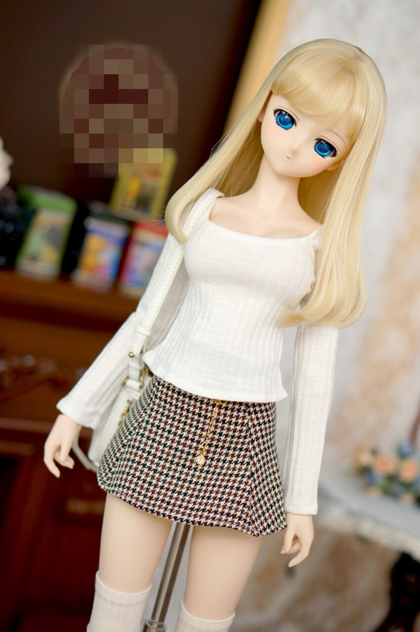 DORABRS 甘いラウンド襟のセーター + 格子縞のスカートのためのbjd人形1/4 msd 1/3 SD16ためdd人形服CWB100