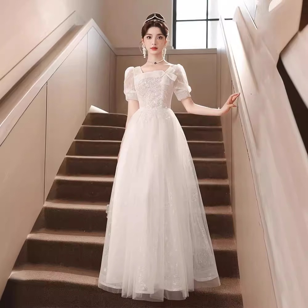 芸考イブニングドレス2025仙気声楽公演ドレス白宴会司会者成人式ワンピース 6,090円