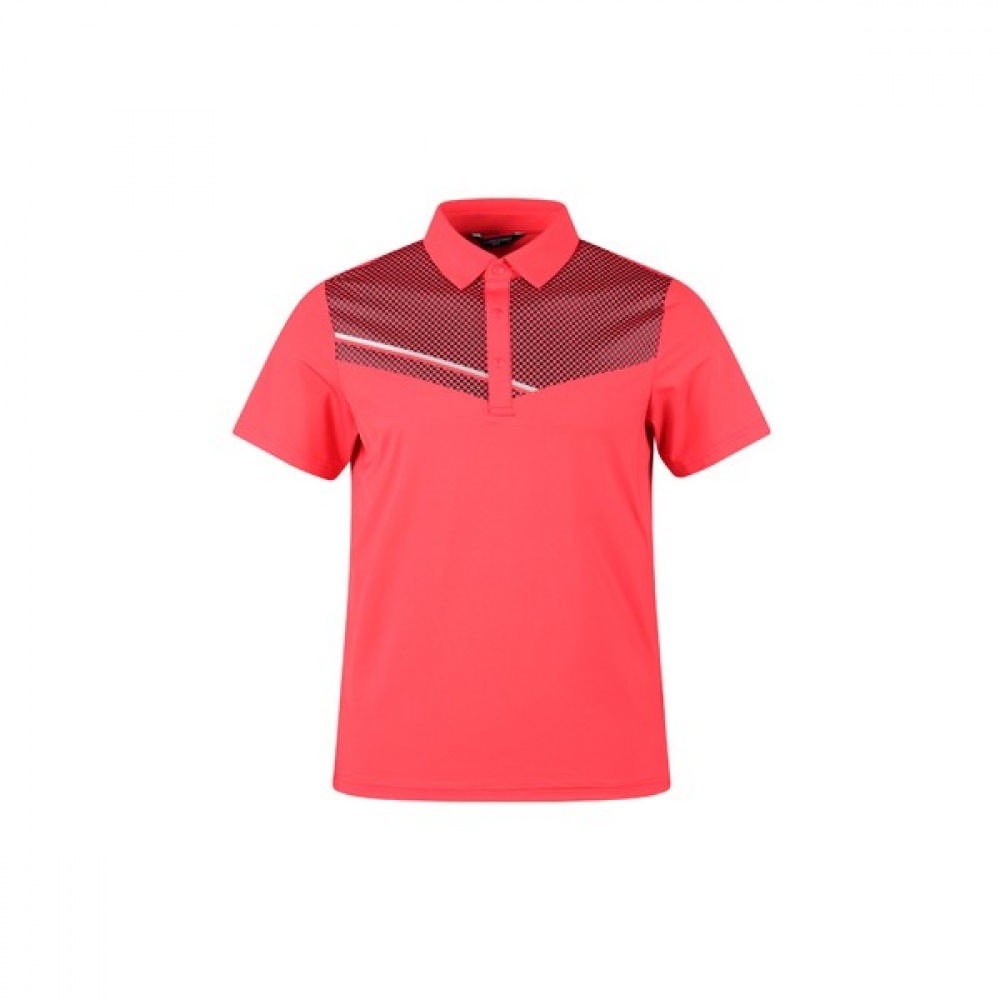 (ラックスゴルフ) Analdobasini メンズチェッカーボードブロック半袖ゴルフシャツ ABMTS42326