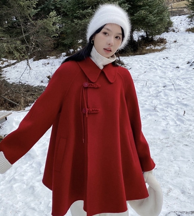 アウター デート モテアイテム ポンチョ 長袖 ウール 可愛い きれいめ 上品 おしゃれ かっこいい 可愛い ラブリー キュート ガーリー クール モード系 セクシー エレガント 存在感