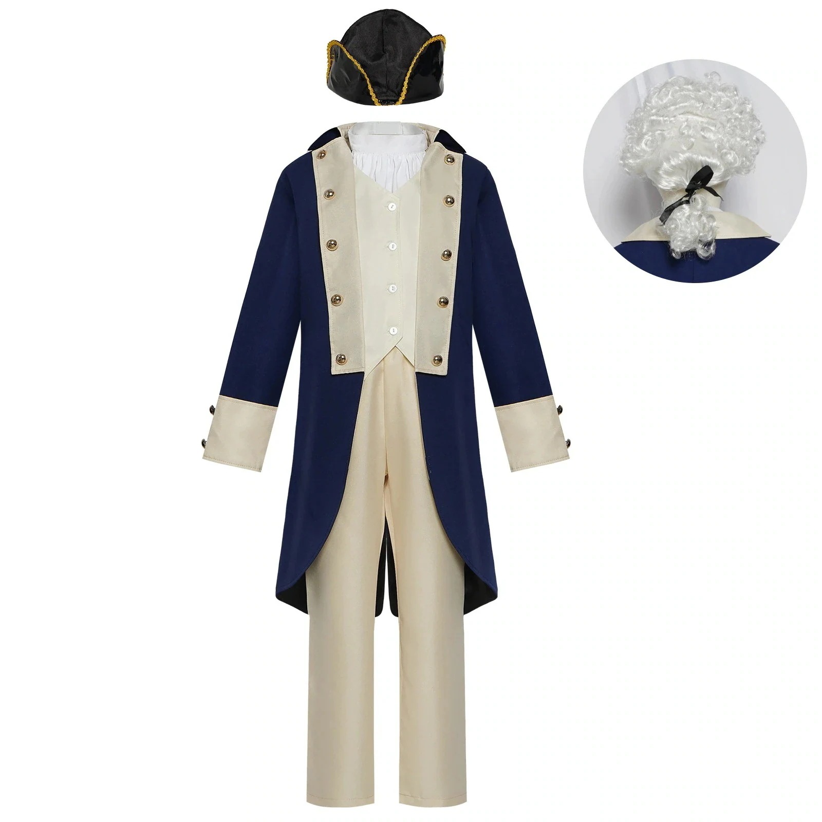 【2026新作-909】子供男性大統領はドレスハロウィーン蒸気パンク制服コスプレ服を演じます