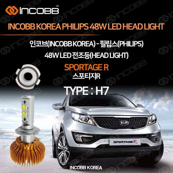 INCOBB KOREA PHILIPS KIA SPORTAGE R 48W LED HEADLIGHT H7