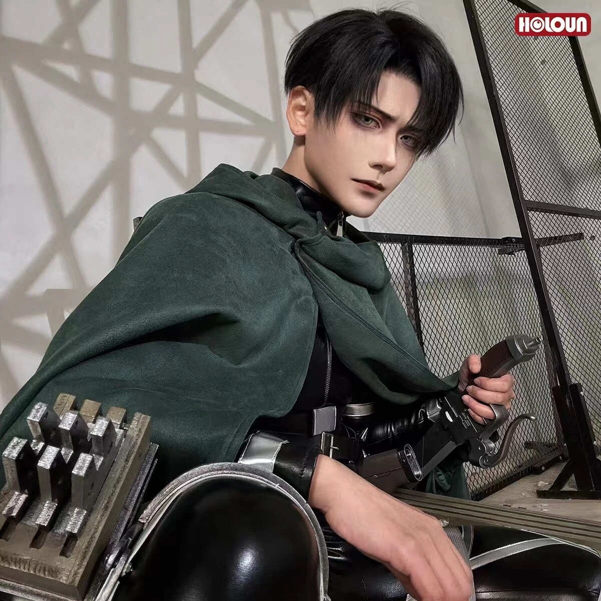 [2026 新作]HOLOUNCOSER 進撃の巨人 リヴァイ コスプレ 調査兵団 マント 自由の翼 カジュアル C服 フルセット 仮装 ハロウィン アニメ